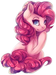 Size: 850x1140 | Tagged: safe, artist:lambity, artist:peachykat, derpibooru import, pinkie pie, earth pony, pony, colored pupils, cute, diapinkes, female, looking at you, mare, simple background, solo, transparent background, watermark