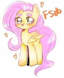Size: 879x1074 | Tagged: safe, artist:noumiso, derpibooru import, fluttershy, pegasus, pony, :p, beanbrows, cute, eyebrows, female, heart, mare, shyabetes, simple background, solo, tongue out, white background
