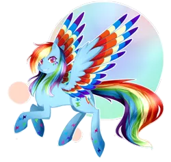 Size: 2372x2248 | Tagged: artist:tsuukiusa, colored wings, derpibooru import, multicolored wings, part of a set, rainbow dash, rainbow power, rainbow wings, raised hoof, safe, simple background, smiling, solo, transparent background