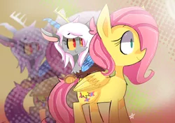 Size: 1024x720 | Tagged: artist:chibi-love69, derpibooru import, discord, eris, fluttershy, rule 63, safe