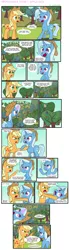 Size: 1231x4450 | Tagged: safe, artist:icesticker, derpibooru import, applejack, trixie, pony, unicorn, comic, female, magic, mare, redeemable trixie, trixiebuse