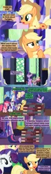 Size: 1120x3780 | Tagged: safe, artist:beavernator, derpibooru import, edit, edited screencap, screencap, applejack, fluttershy, pinkie pie, rainbow dash, rarity, spike, twilight sparkle, twilight sparkle (alicorn), alicorn, pony, castle sweet castle, alternate ending, book fort, comic, female, mane seven, mane six, mare, that pony sure does love books