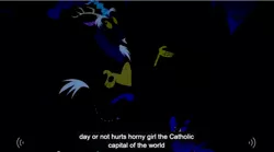 Size: 850x474 | Tagged: caption, catholicism, dark, derpibooru import, discord, edit, edited screencap, meme, religion, screencap, suggestive, twilight sparkle, youtube caption