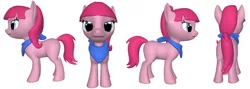 Size: 1630x582 | Tagged: safe, artist:darth-silas, derpibooru import, pinkie pie, earth pony, pony, 3d, 3d pony creator, alternate hairstyle, alternate timeline, alternate universe, ascot, clothes, filly, looking at you, perspective, pinkamena diane pie, pony creator 3d, ponylumen, scarf, smiling, younger