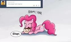 Size: 1280x754 | Tagged: artist:ask-puppy-pie, artist:egstudios93, ask, behaving like a dog, derpibooru import, pinkie pie, puppy pie, safe, tumblr