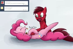 Size: 1280x853 | Tagged: artist:ask-puppy-pie, artist:egstudios93, ask, behaving like a dog, derpibooru import, oc, pinkie pie, ponysona, puppy pie, safe, tumblr