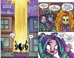 Size: 858x670 | Tagged: safe, derpibooru import, idw, adagio dazzle, aria blaze, sonata dusk, equestria girls, fiendship is magic, spoiler:comic, spoiler:comicfiendshipismagic3, the dazzlings