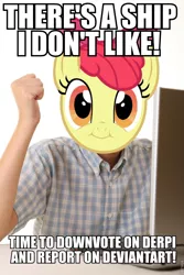 Size: 640x960 | Tagged: apple bloom, derpibooru import, exploitable meme, first day brony, meme, safe, shipping drama