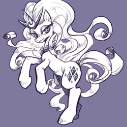 Size: 1024x1024 | Tagged: artist:han_hyui, derpibooru import, monochrome, nightmare rarity, safe