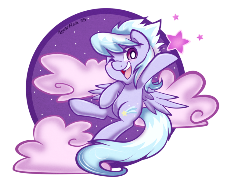 Size: 1024x826 | Tagged: artist:abbystarling, cloud, cloudchaser, cloudy, derpibooru import, open mouth, safe, simple background, smiling, solo, stars, transparent background, wink