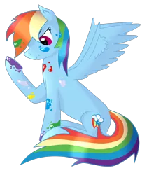 Size: 2613x3112 | Tagged: safe, artist:evil-rainbow-dash, derpibooru import, rainbow dash, pegasus, pony, paint, paint on fur