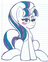 Size: 1280x1639 | Tagged: artist:pearlyiridescence, derpibooru import, lined paper, safe, solo, starlight glimmer, traditional art