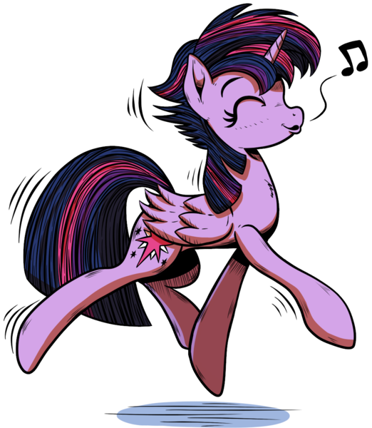 Size: 1000x1150 | Tagged: safe, artist:gray--day, derpibooru import, twilight sparkle, twilight sparkle (alicorn), alicorn, pony, castle sweet castle, alternate hairstyle, female, mare, music notes, punklight sparkle, simple background, solo, transparent background, whistling