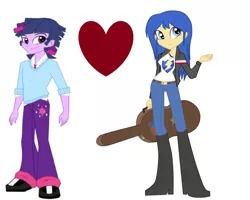 Size: 1762x1409 | Tagged: safe, artist:t-mack56, derpibooru import, flash sentry, twilight sparkle, equestria girls, dusk shine, duskflare, equestria guys, female, flare warden, flashlight, male, rule 63, shipping, straight