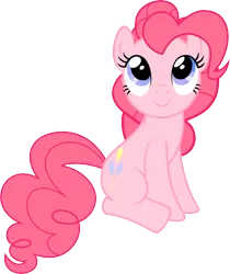 Size: 3563x4245 | Tagged: artist:dr.johndash, cute, derpibooru import, diapinkes, looking up, pinkie pie, safe, simple background, sitting, solo, transparent background, vector