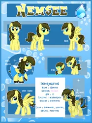 Size: 4148x5540 | Tagged: safe, artist:xwhitedreamsx, derpibooru import, oc, oc:nemsee, unofficial characters only, crystal pony, pony, absurd resolution, baby, baby pony, clothes, dress, female, filly, gala dress, pegasus cadance, reference sheet, wet mane