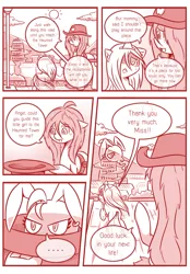 Size: 800x1150 | Tagged: angel bunny, artist:vavacung, comic, comic:crazy future, derpibooru import, ghost, hitaikakushi, monochrome, oc, oc:apple eden, safe, yuurei