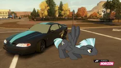 Size: 1280x720 | Tagged: safe, artist:equestianracer, derpibooru import, thunderlane, pegasus, pony, car, ford, ford mustang, forza horizon, mustang, solo