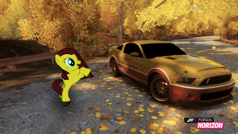 Size: 1280x720 | Tagged: artist:equestianracer, derpibooru import, ford, ford mustang, forza horizon, oc, oc:kiki, pony creator, safe, shelby, shelby gt500 mustang, solo, unofficial characters only