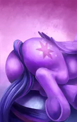 Size: 663x1050 | Tagged: safe, artist:caboni32, derpibooru import, part of a set, twilight sparkle, twilight sparkle (alicorn), alicorn, pony, butt, butt only, female, goddess, mare, my little pony, plot, solo, tail, twibutt, underhoof