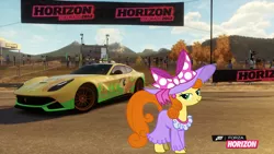 Size: 1280x720 | Tagged: artist:equestianracer, car, carrot top, derpibooru import, fancy, ferrari, ferrari f12 berlinetta, forza horizon, golden harvest, safe, solo