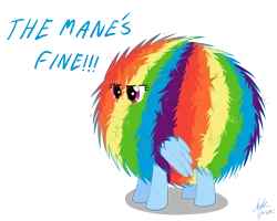 Size: 1280x1024 | Tagged: artist:sameasusual, derpibooru import, fluffy, fluffy mane ball, frizzy hair, messy mane, rainbow dash, safe, simple background, solo, transparent background