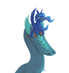 Size: 900x959 | Tagged: artist:glacialfalls, derpibooru import, dragon, princess luna, safe, simple background, transparent background