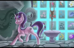 Size: 1024x662 | Tagged: artist:amberswirl, cutie mark vault, derpibooru import, equality, s5 starlight, safe, solo, staff, staff of sameness, starlight glimmer, stone walkway, the cutie map