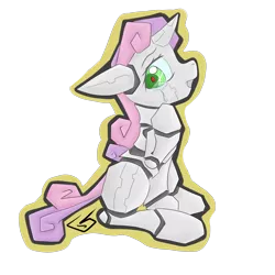 Size: 4000x4000 | Tagged: safe, artist:billysan727, derpibooru import, sweetie belle, pony, robot, unicorn, absurd resolution, crying, female, filly, floppy ears, foal, hooves, horn, open mouth, simple background, solo, sweetie bot, transparent background