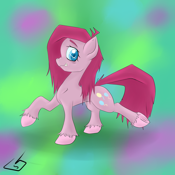 Size: 4000x4000 | Tagged: absurd resolution, artist:billysan727, derpibooru import, pinkamena diane pie, pinkie pie, safe, solo, unshorn fetlocks