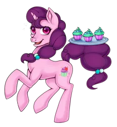 Size: 716x774 | Tagged: artist:stalkerpony, cupcake, derpibooru import, prehensile tail, safe, simple background, solo, sugar belle, tail hold, the cutie map, transparent background
