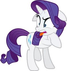 Size: 6000x6367 | Tagged: safe, artist:vladimirmacholzraum, derpibooru import, rarity, the cutie map, .svg available, absurd resolution, disgusted, raised eyebrow, raised hoof, simple background, solo, tongue out, transparent background, vector