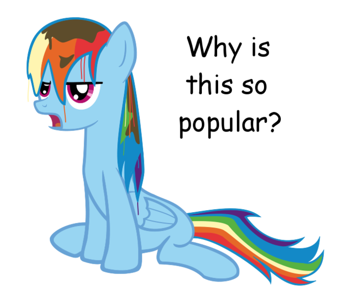 Size: 693x620 | Tagged: artifact, artist:lapis-lazily, derpibooru import, dripping, hair dye, rainbow dash, rainbow-less dash, safe, wet, wet mane