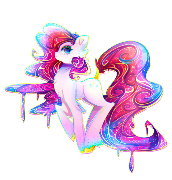 Size: 1948x2042 | Tagged: artist:koveliana, chromatic aberration, color porn, derpibooru import, pinkie pie, safe, simple background, solo, transparent background