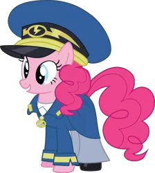 Size: 2097x2345 | Tagged: artist:flareblitzfury, clothes, costume, derpibooru import, pinkie pie, safe, simple background, solo, .svg available, testing testing 1-2-3, transparent background, uniform, vector