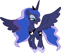 Size: 3000x2575 | Tagged: artist:xebck, bloom and gloom, derpibooru import, flying, high res, princess luna, safe, simple background, solo, transparent background, vector