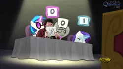 Size: 1280x720 | Tagged: anti drug games, bloom and gloom, derpibooru import, edit, jontron, jontron thread, music judges meme, octavia melody, rarity, safe, vinyl and octavia are not impressed, vinyl scratch