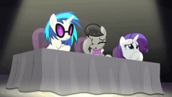 Size: 944x537 | Tagged: animated, bloom and gloom, derpibooru import, disappointed, disapproval, facehoof, fail, octavia melody, rarity, reaction image, safe, screencap, vinyl and octavia are not impressed, vinyl scratch, we were trolled