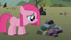 Size: 1280x720 | Tagged: derpibooru import, filly, filly pinkie pie, pinkamena diane pie, pinkie pie, sad, safe, screencap, solo, the cutie mark chronicles, younger