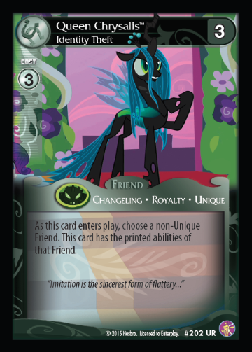 Size: 360x503 | Tagged: safe, derpibooru import, queen chrysalis, absolute discord, ccg, enterplay