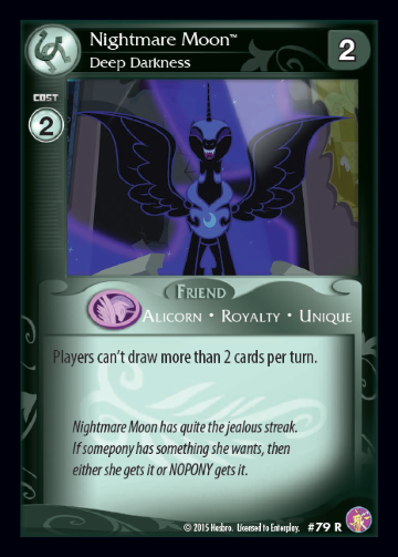 Size: 360x503 | Tagged: absolute discord, ccg, derpibooru import, enterplay, nightmare moon, safe