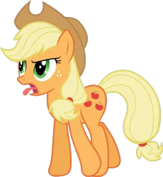 Size: 815x887 | Tagged: applejack, artist:thorinair, derpibooru import, disgusted, safe, simple background, solo, svg, the mysterious mare do well, transparent background, vector