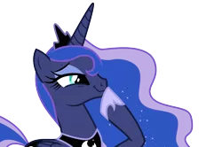 Size: 8533x5667 | Tagged: absurd resolution, amused, artist:s.guri, bloom and gloom, cute, derpibooru import, lidded eyes, princess luna, princess luna is amused, safe, simple background, smiling, smirk, smugluna, solo, transparent background, vector