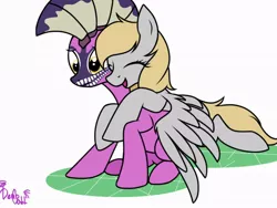 Size: 1024x768 | Tagged: safe, artist:deadcat-t, derpibooru import, derpy hooves, ponified, pegasus, pony, crossover, dazzle, dota 2, face paint, female, mare, video game