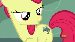 Size: 1920x1080 | Tagged: safe, derpibooru import, screencap, apple bloom, bloom and gloom, derphin, derpy fins, solo