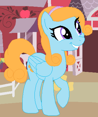 Size: 321x384 | Tagged: safe, artist:berrypunchrules, derpibooru import, oc, oc:tangerine tropics, unofficial characters only, headband, ponysona, solo