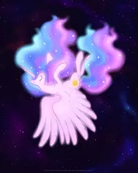 Size: 958x1200 | Tagged: artist:celestiathegreatest, derpibooru import, dream, eyes closed, princess celestia, safe, solo