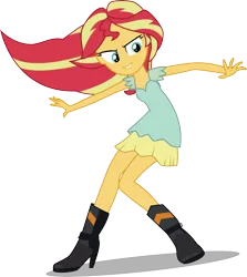 Size: 4961x5554 | Tagged: safe, artist:owlisun, derpibooru import, sunset shimmer, equestria girls, my past is not today, rainbow rocks, absurd resolution, clothes, dress, simple background, solo, transparent background, vector