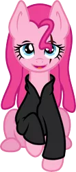 Size: 6000x13488 | Tagged: absurd resolution, artist:mactavish1996, artist:zoevulpez, clothes, derpibooru import, pinkamena diane pie, pinkie pie, safe, scar, simple background, sitting, smiling, solo, transparent background, vector