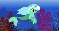 Size: 2080x1105 | Tagged: ariel, artist:sirius-writer, crossover, derpibooru import, disney, disney princess, human lovers, lyra heartstrings, lyriel, mermaid, safe, seahorse, seapony lyra, seashell, the little mermaid